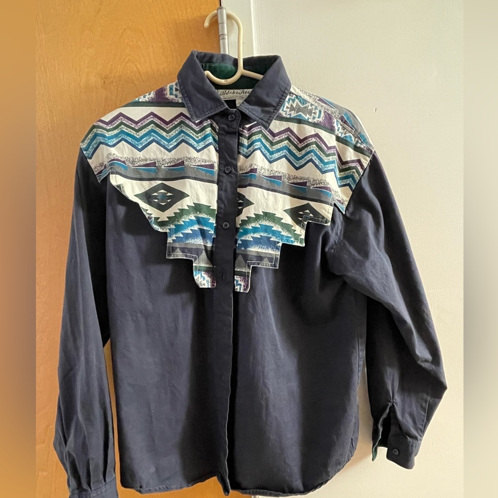 Vintage Adobe Rose Western Button-Up Shirt